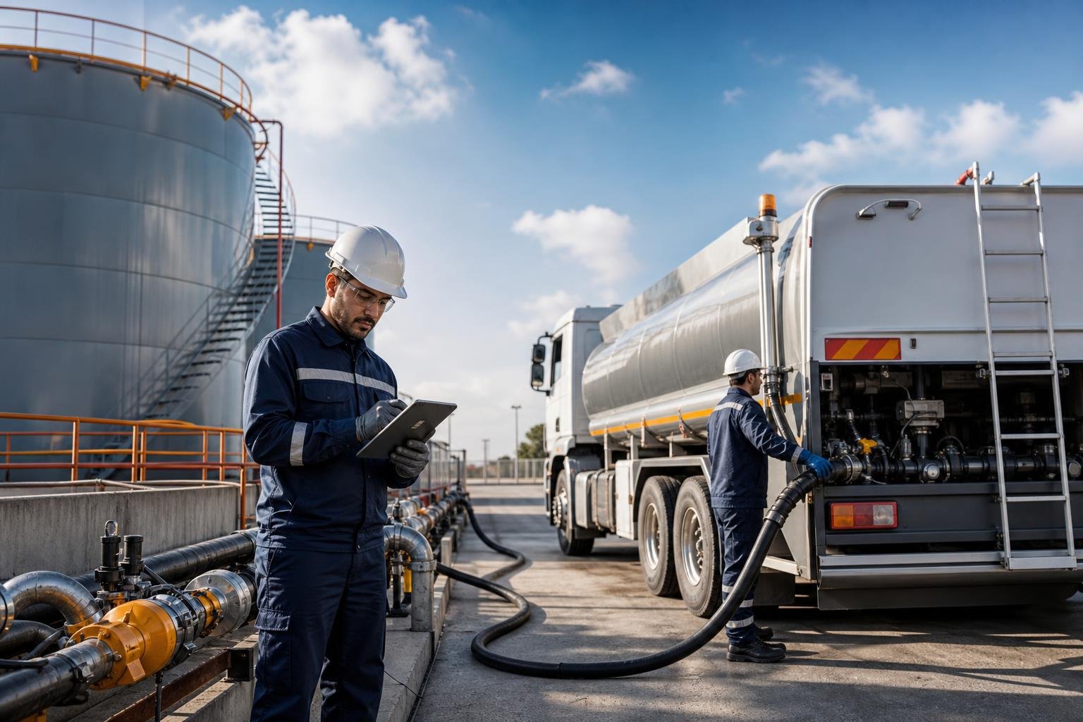 Endüstriyel motorin tankı kontrolü ve güvenli dolum