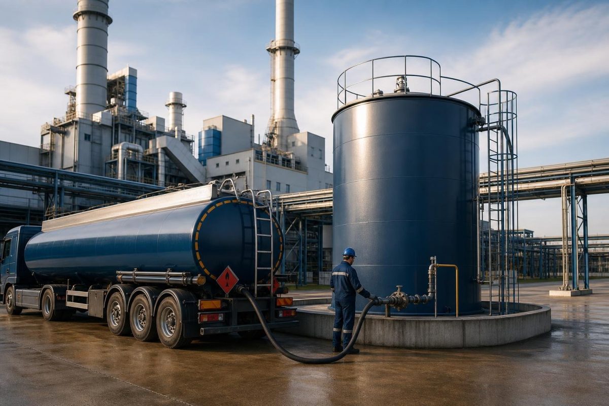 Üretim tesisinin yakıt tankına planlı motorin teslimatı