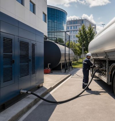 Dizel jeneratör yakıt tankına güvenli motorin teslimatı